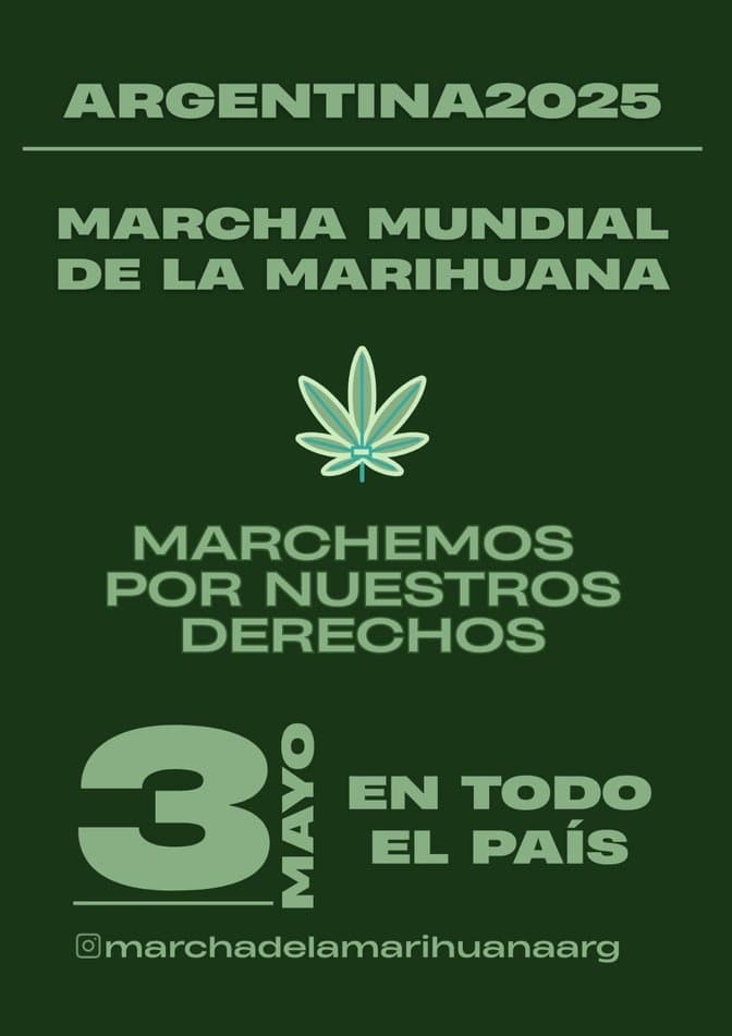 Distintas ciudades del país serán escenario de una nueva edición de la Marcha Mundial de la Marihuana (MMM)